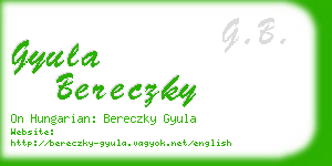 gyula bereczky business card